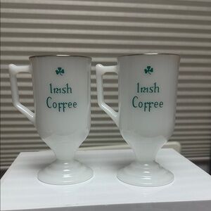 White Irish Coffee Mugs Set